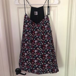 Floral/black tank top